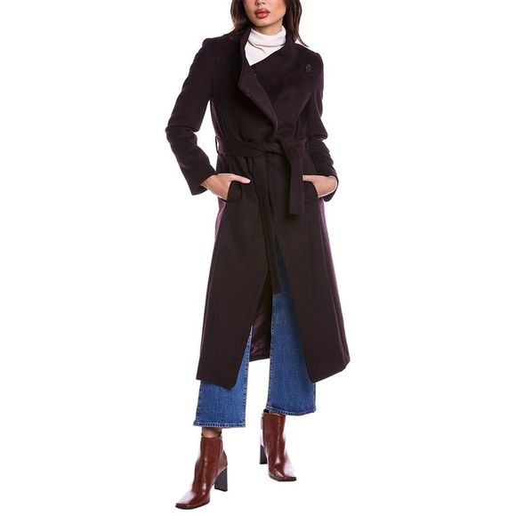 Kenneth Cole Wool-Blend Belted Maxi Coat - Picture 3 of 4